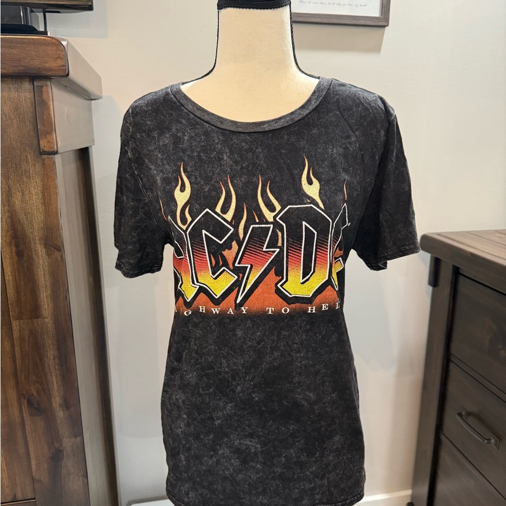 AC/DC Black and Gray Graphic Tee